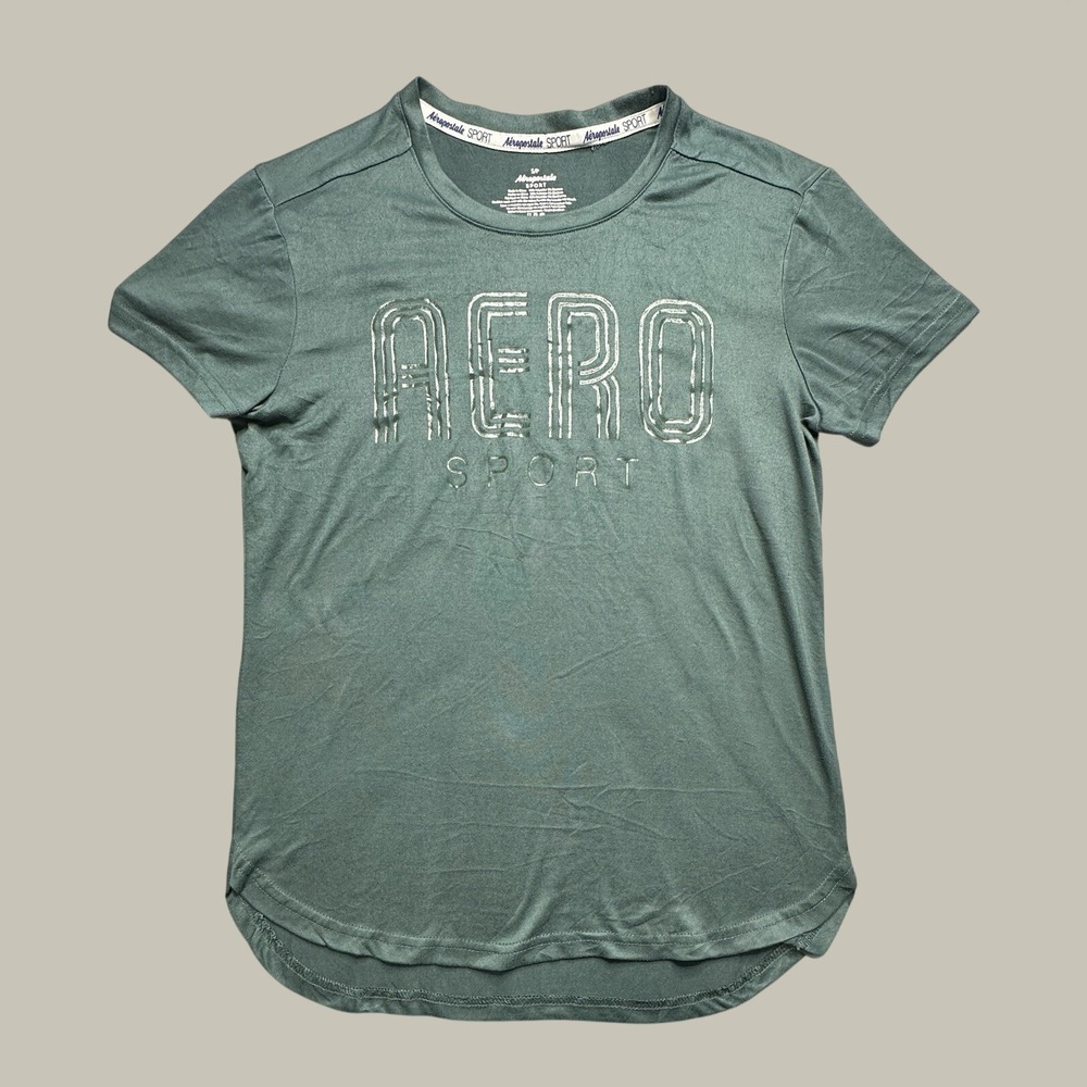 Aeropostale T-Shirt Womens Small WX4455-300-AAA Green Graphic Activewear